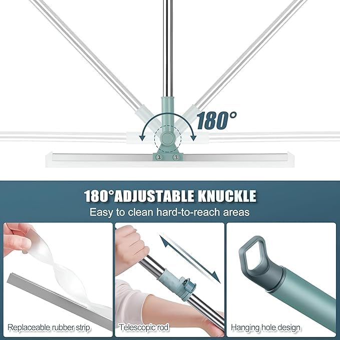 Slim Floor Squeegee Mop With Telescopic Handle