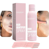 Hair Identifier Spray + 4 Pcs Face Razor Kit for Women