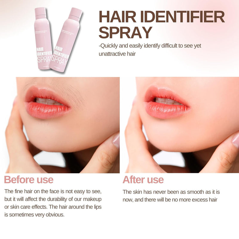 Hair Identifier Spray + 4 Pcs Face Razor Kit for Women