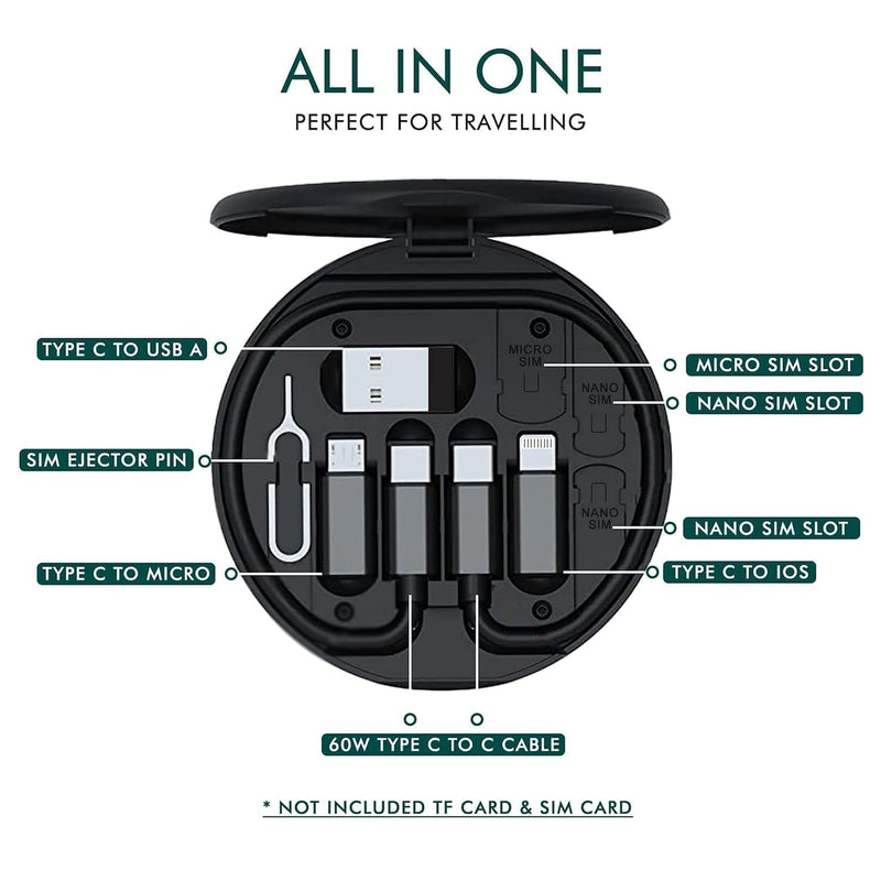 All in One 60W USB Fast Charging Travel Cable Set