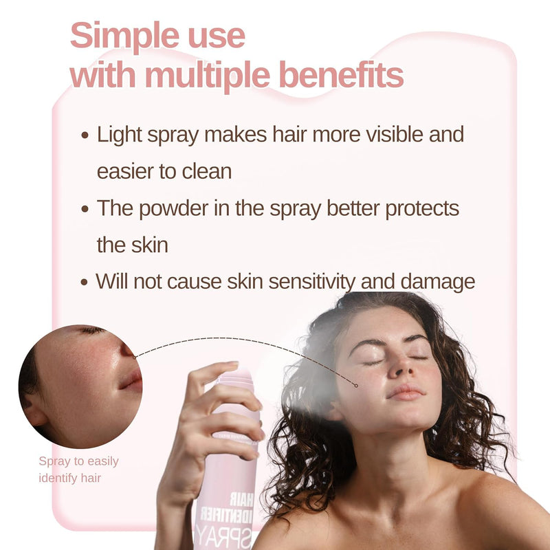Hair Identifier Spray + 4 Pcs Face Razor Kit for Women